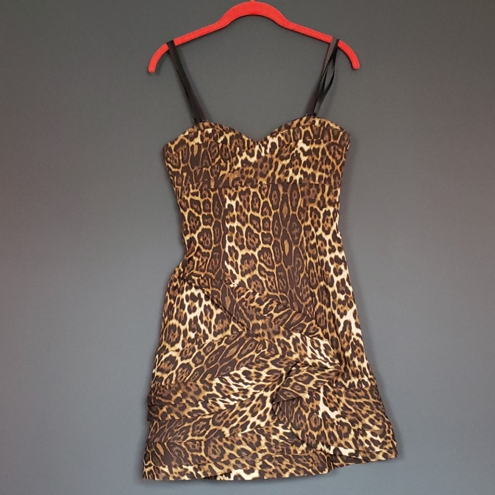 BCCG Leopard Print Sweetheart Dress
